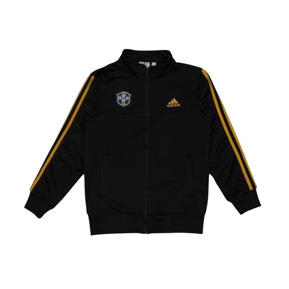 ★ Adidas x Brazil CBF Black & Gold Zip Up Sportswear Lightweight Track Jacket ★ - Picture 1 of 7